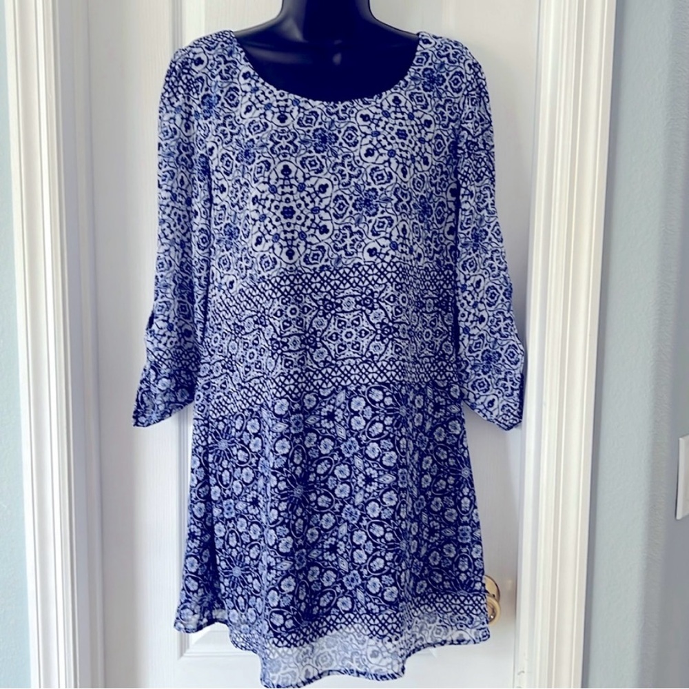 Speechless Royal Blue and White Dress